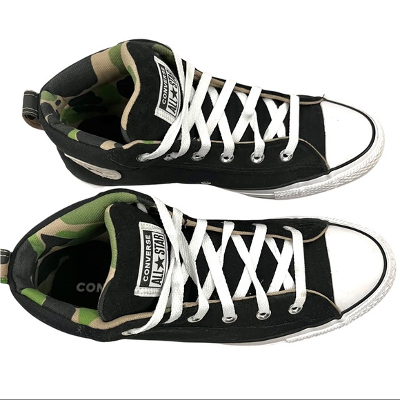 CONVERSE Chuck Taylor All Star Street Mid Sneaker in black / camouflage canvas